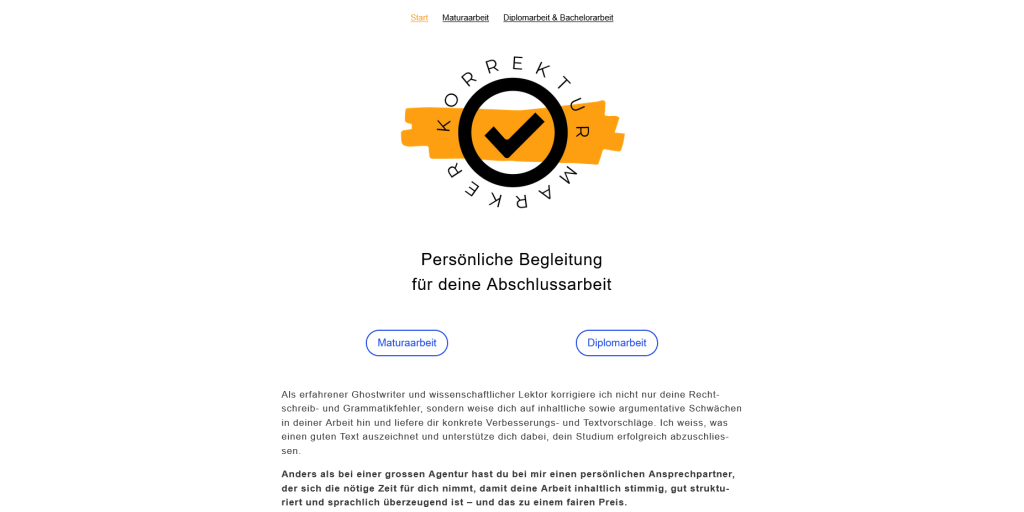 Korrektur Lektorat & inhaltliche Unterstützung